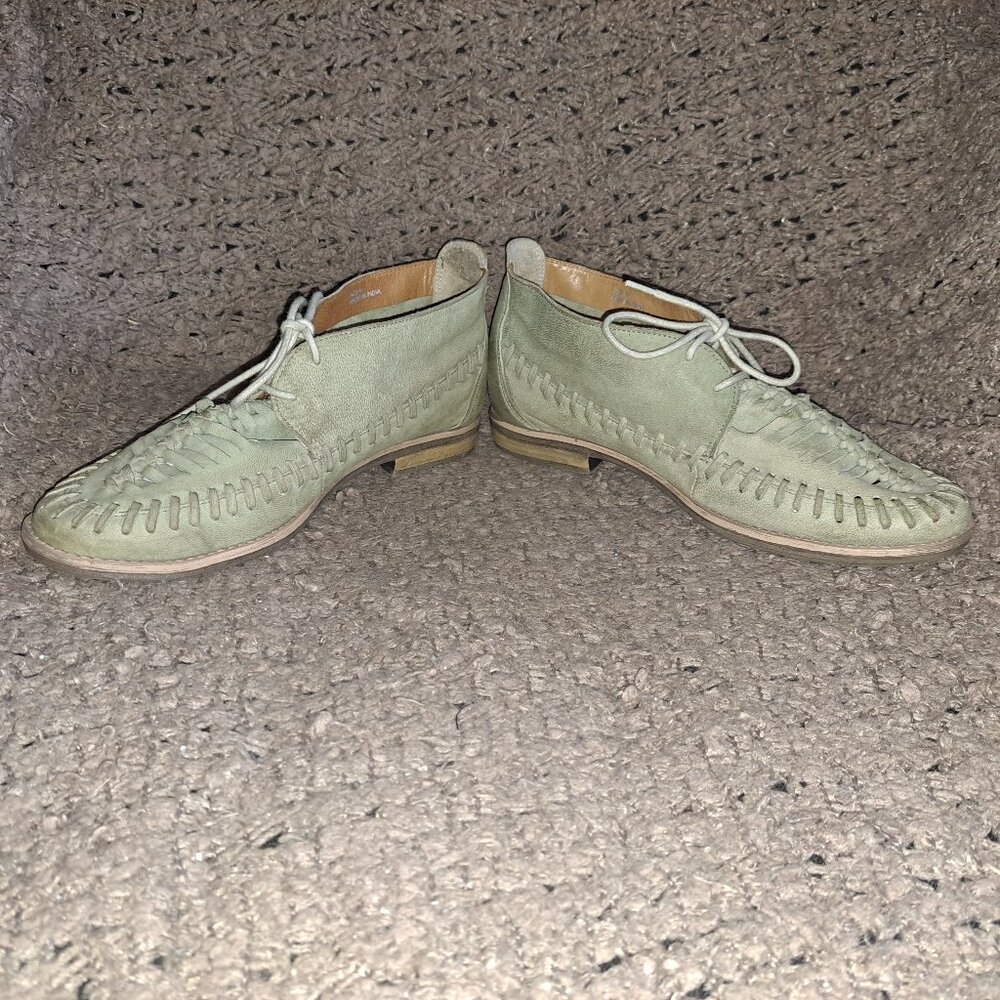 OFFICE London-Sage Green Nubuck Fisherman/Ghillie Sandals-Sz 40-Excellent - Picture 4 of 8
